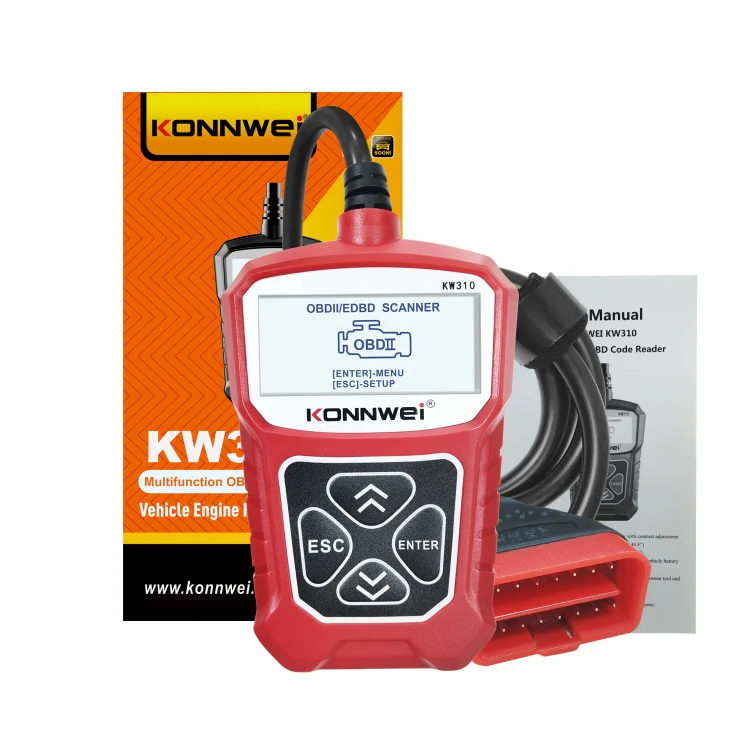 KONNWEI KW310 OBD Car Fault Detector Code Reader ELM327 OBD2 Scanner Diagnostic Tool(Red) - Image 4