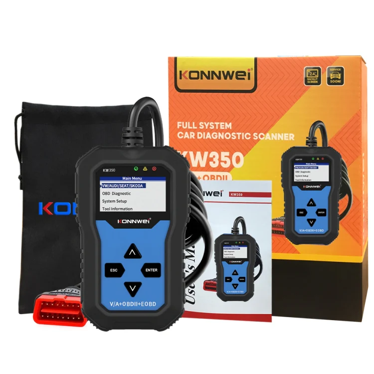 KONNWEI KW350 OBDII 12V Car Diagnostics Detector Scanner with 2 inch Black And White Display Screen V007 for Audi / Volkswagen - Image 16