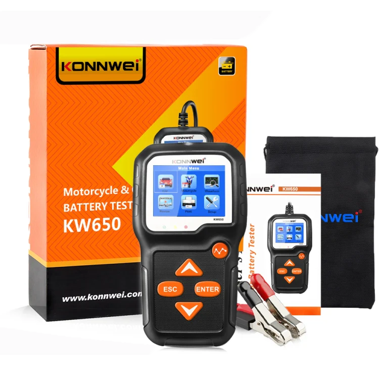 KONNWEI KW650 6V- 12V Car Motorcycle Battery Lawn Mower Detector with 2.4 inch Color Display & Waveform Graph - Image 11