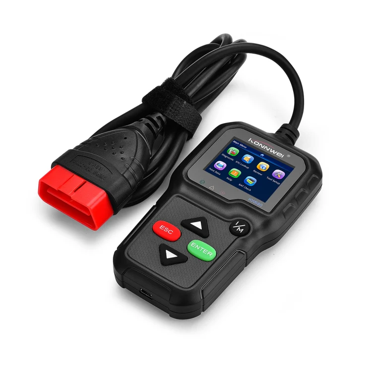KONNWEI KW680 Mini OBDII Car Auto Diagnostic Scan Tools Auto Scan Adapter Scan Tool (Can Detect Battery and Voltage, Only Detect 12V Gasoline Car)(Black)