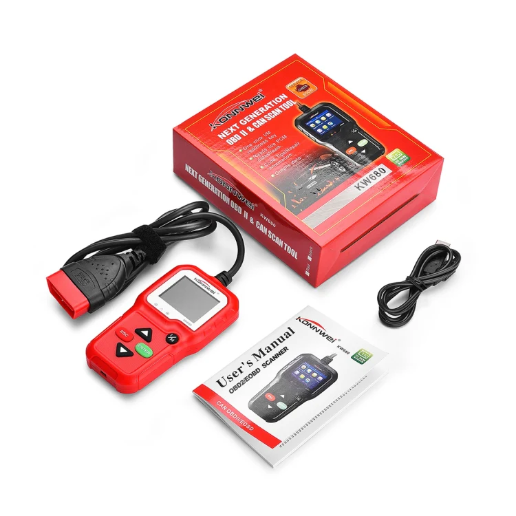 KONNWEI KW680 Mini OBDII Car Auto Diagnostic Scan Tools Auto Scan Adapter Scan Tool (Can Detect Battery and Voltage, Only Detect 12V Gasoline Car)(Red) - Image 6
