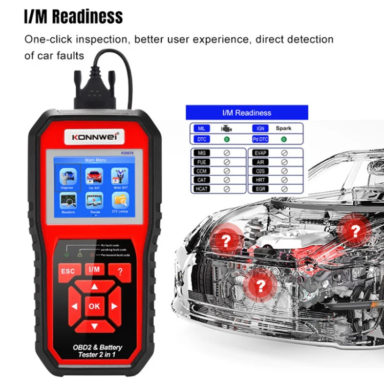KONNWEI KW870 2 in 1 Car OBD2 Fault Diagnosis + Battery Tester - Image 6