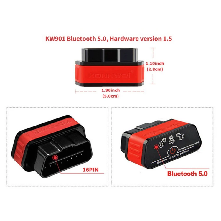 KONNWEI KW901 Android Phone OBD2 Car Bluetooth 5.0 Diagnostic Scan Tools(Orange) - Image 4