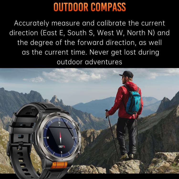 KT91 1.43 inch AMOLED Sports Smart Watch with Flashlight, Support Health Monitoring(Black) - Image 12