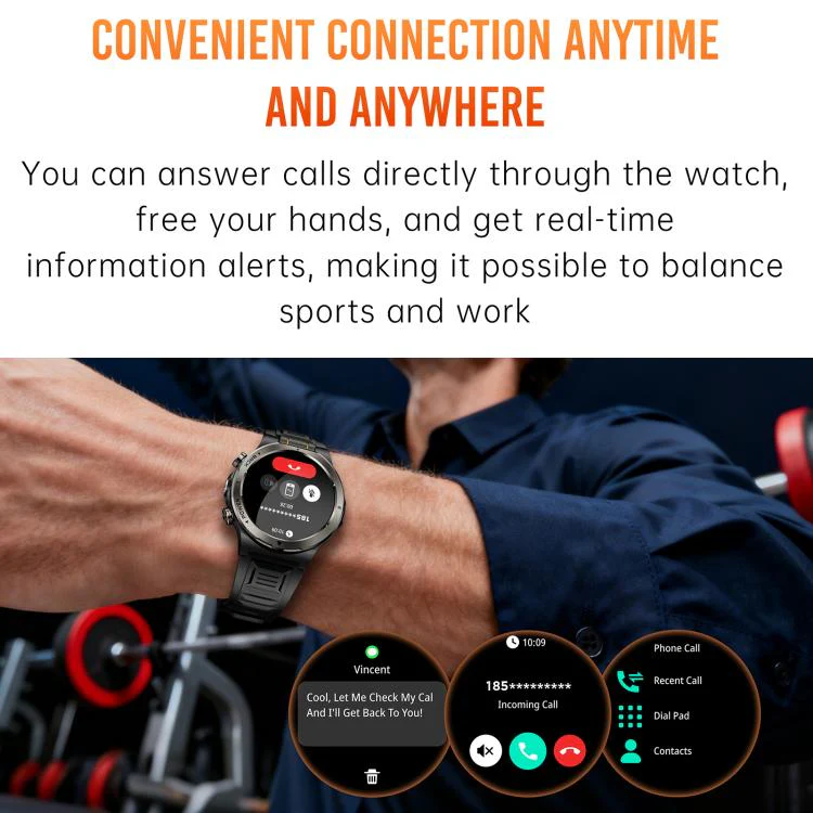 KT91 1.43 inch AMOLED Sports Smart Watch with Flashlight, Support Health Monitoring(Black) - Image 14