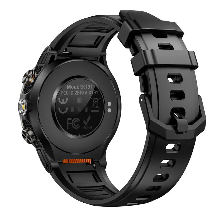KT91 1.43 inch AMOLED Sports Smart Watch with Flashlight, Support Health Monitoring(Black) - Image 2