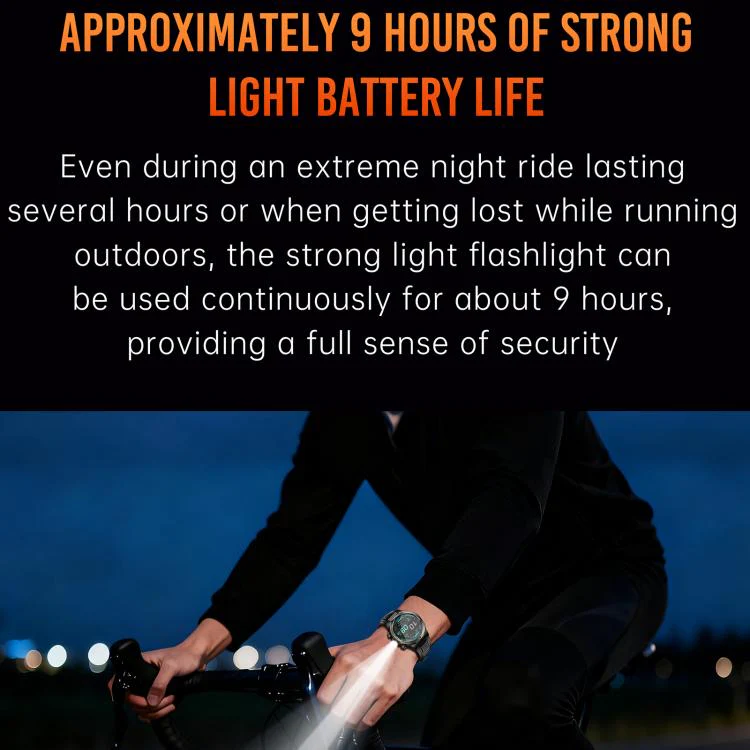 KT91 1.43 inch AMOLED Sports Smart Watch with Flashlight, Support Health Monitoring(Black) - Image 9