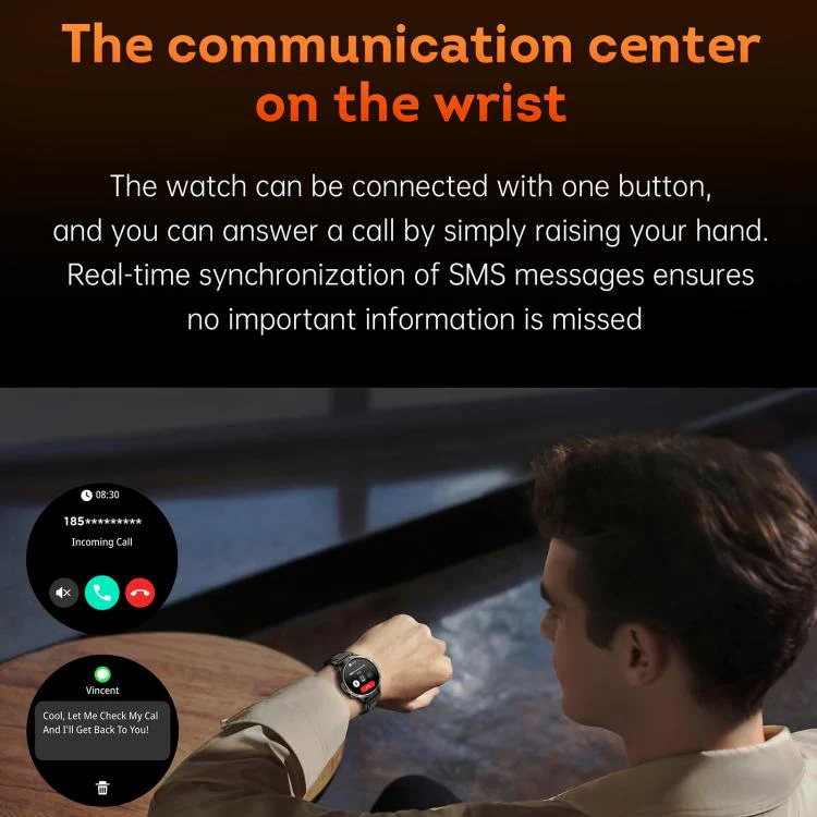 KT92 1.7-inch TFT Display 3ATM Smart Watch with Roller Control & 1000mAh Battery(Orange Roller) - Image 17