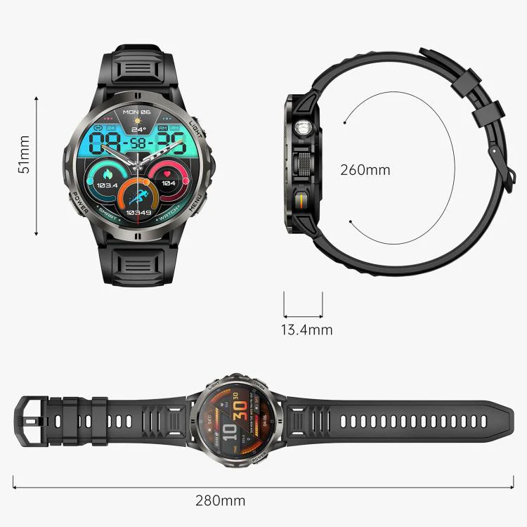 KT92 1.7-inch TFT Display 3ATM Smart Watch with Roller Control & 1000mAh Battery(Orange Roller) - Image 21