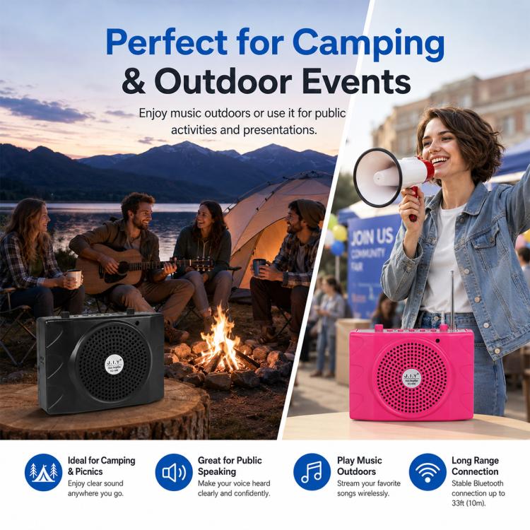 KU-898 Bluetooth Portable Microphone Teaching Voice Amplifier, Plug Type:UK Plug(Rose Red) - Image 11