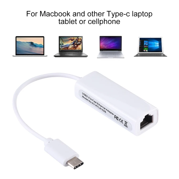 KY-RTL8152B USB-C / Type-C 10 / 100 Mbps Ethernet Adapter Network Card - Image 4