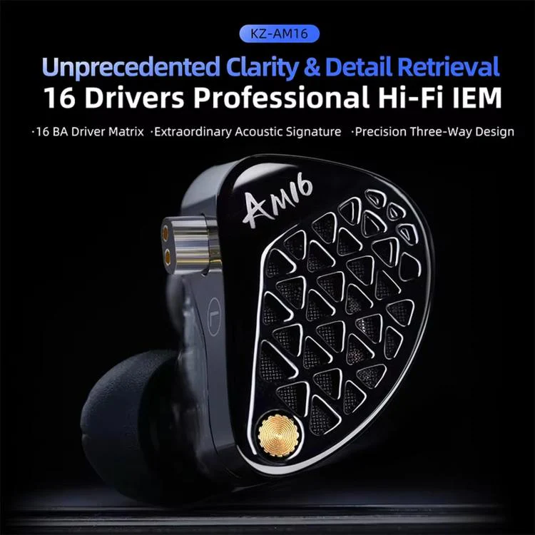 KZ-AM16 Dedicated Low-Frequency Drivers Music Gaming Hi-Fi 1.2m Wired Earphones, Spec: Balanced With Mic 3.5mm - Image 2