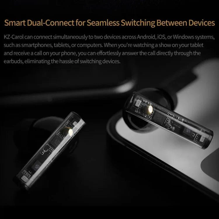 KZ-Carol Active Noise Reduction Bluetooth Earphones Hi-Fi ANC Noise Reduction TWS Earbuds(Black) - Image 12