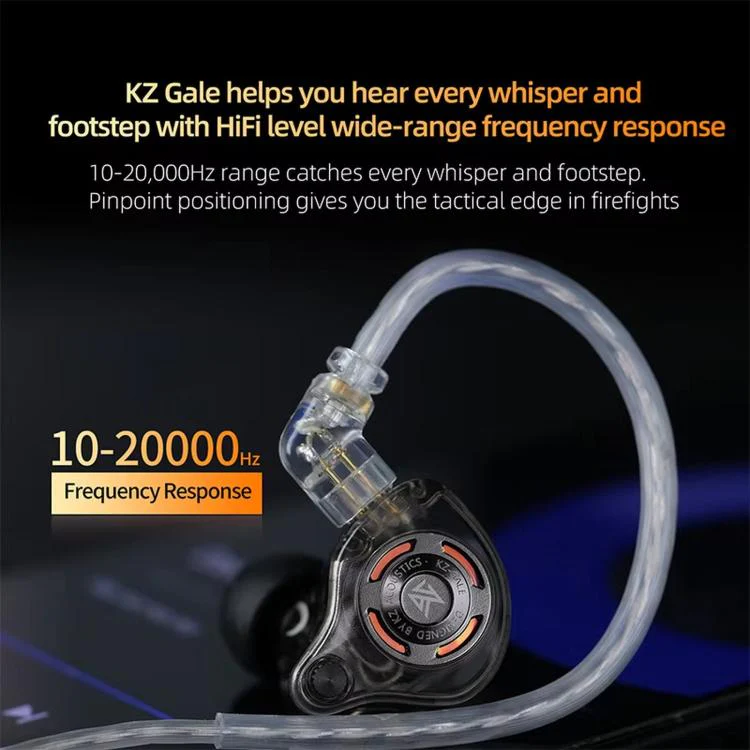 KZ-Gale HiFi 1.2 m Wired Game Earphones, Spec: Black Standard 3.5mm - Image 5