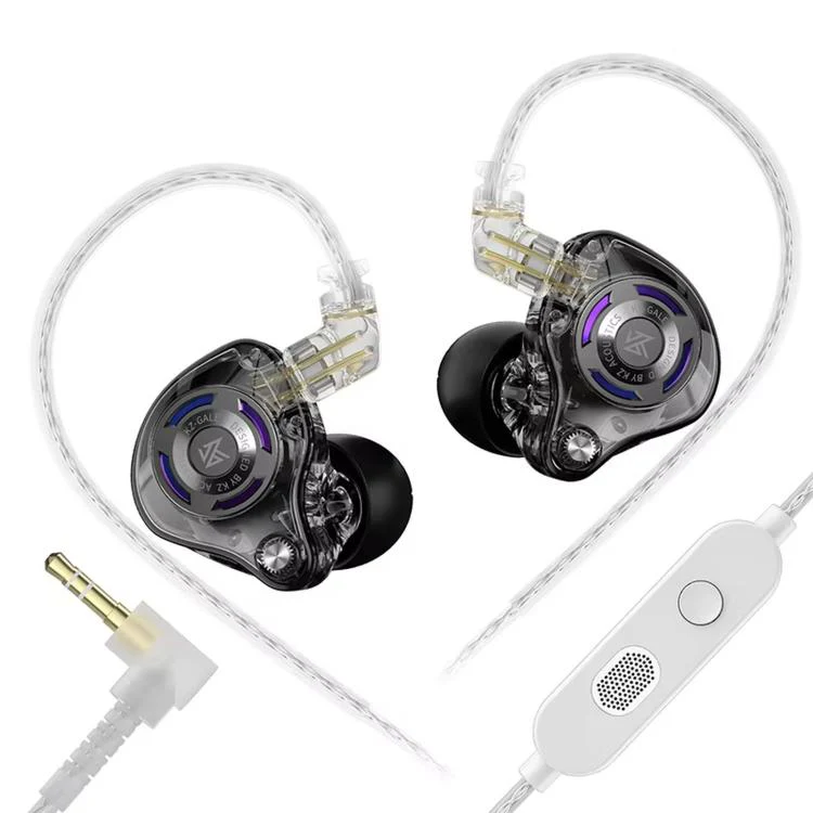 KZ-Gale HiFi 1.2 m Wired Game Earphones, Spec: Black With Mic 3.5mm