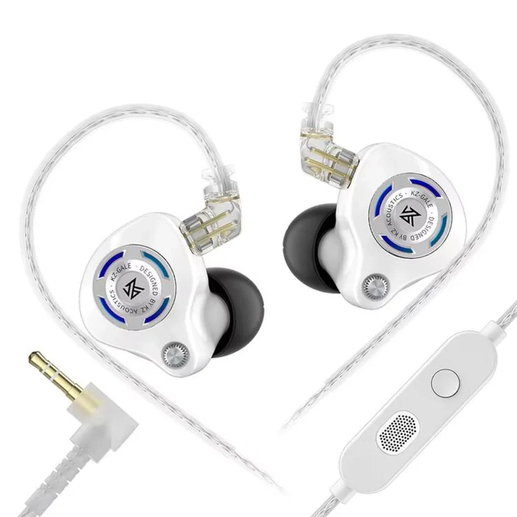 KZ-Gale HiFi 1.2 m Wired Game Earphones, Spec: White With Mic 3.5mm