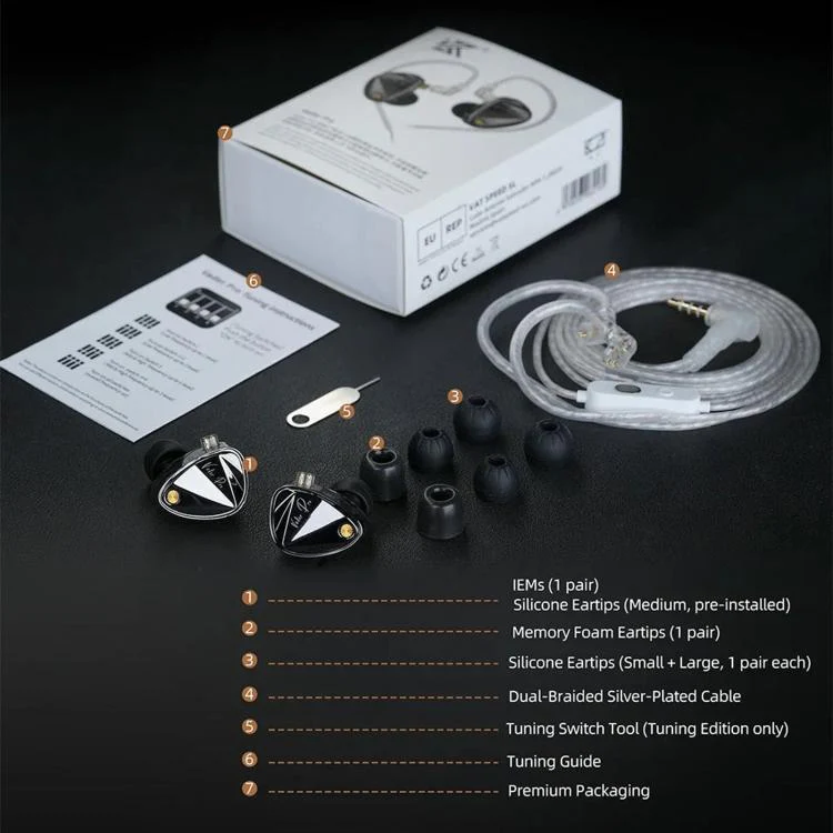 KZ Vader Pro Hifi Bass 6-Driver Dynamic Music In Ear 1.2m Wired Earphones, Spec: HM Curve With Mic - Image 12