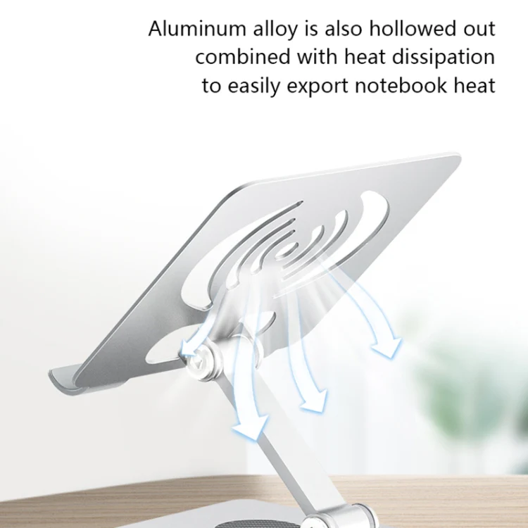 L-13 Aluminum Alloy Foldable Rotating Laptop/Tablet Stand (Silver) - Image 4