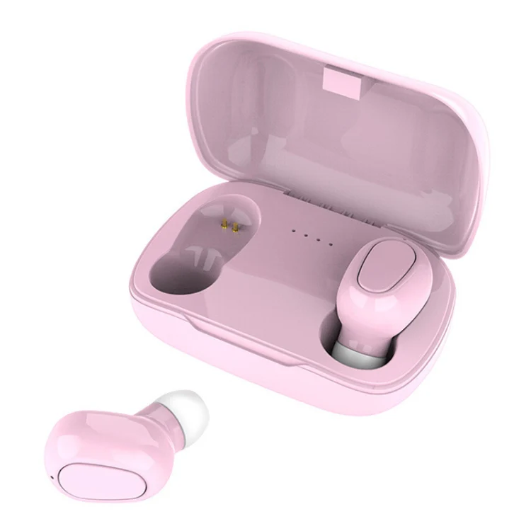 L-21 9D Sound Effects Bluetooth 5.0 Touch Wireless Bluetooth Earphone with Charging Box, Support HD Call (Pink) - Image 2