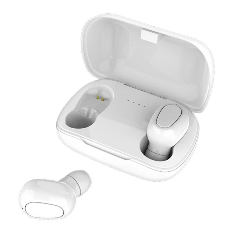L-21 9D Sound Effects Bluetooth 5.0 Touch Wireless Bluetooth Earphone with Charging Box, Support HD Call (White) - Image 2