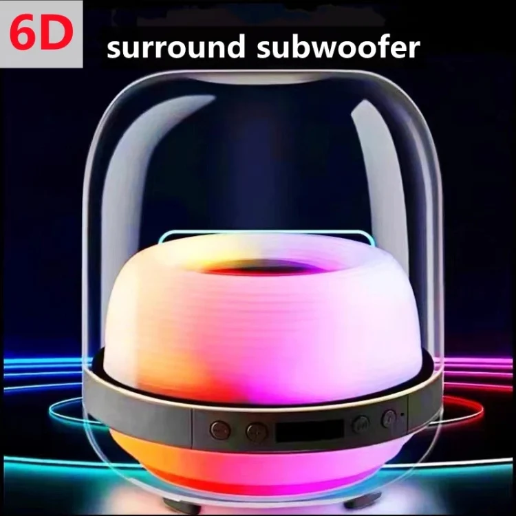 L20 15W Transparent Luminous 6D Stereo Wireless Bluetooth Speaker(Black) - Image 4