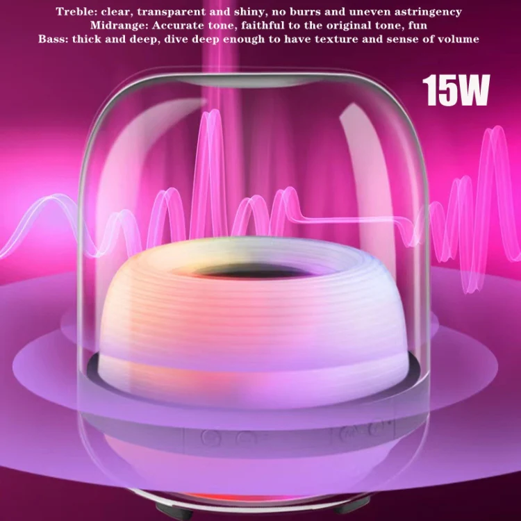 L20 15W Transparent Luminous 6D Stereo Wireless Bluetooth Speaker(Black) - Image 5