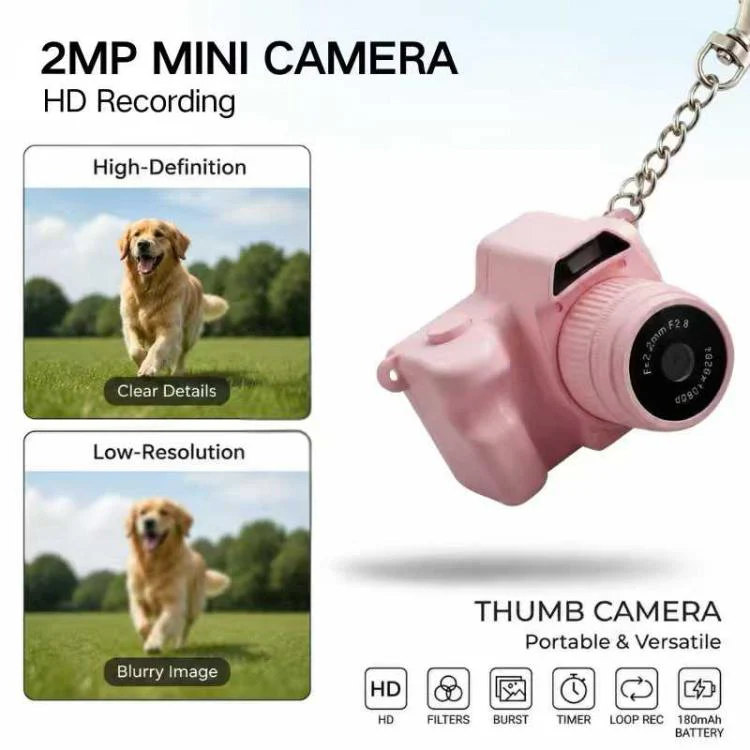 L300 2MP Mini Thumb Action Camera(Pink) - Image 4