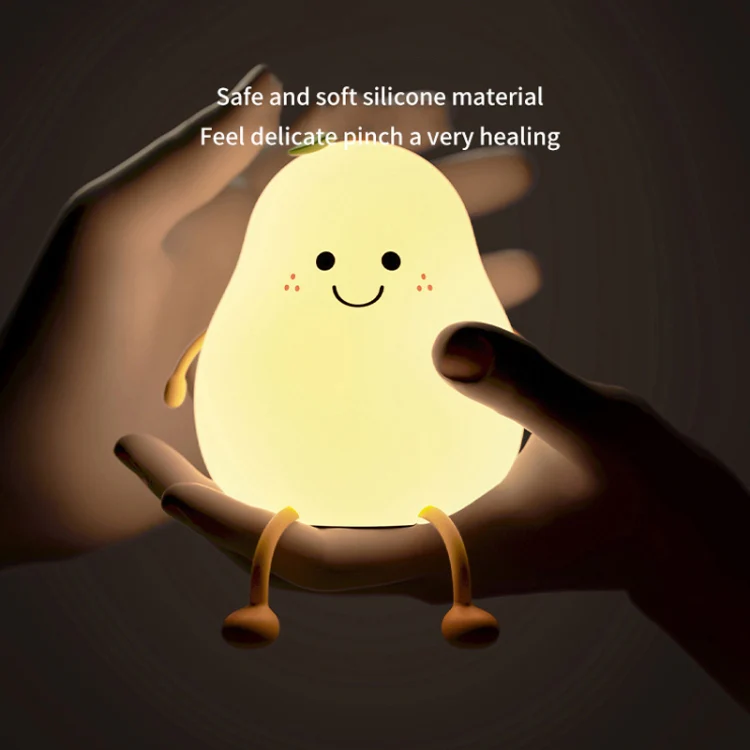 L40 Home Pear Night Light Love Silicone Sleeping Lamp - Image 3