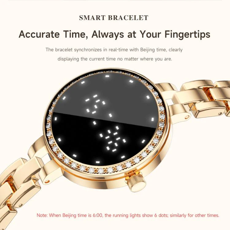 L6 Smart Watch Fashion Bracelet, Support Health Monitoring / Raise To Wake Screen(Rose Gold) - Image 6