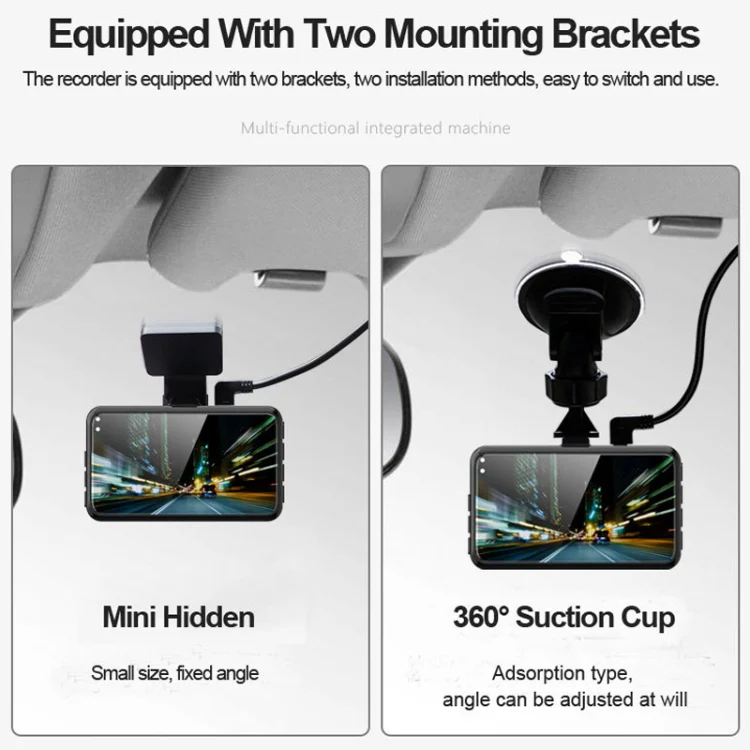 L601 HD Night Vision Electronics Dog Reversing Image Driving Recorder, Style: Standard Version(Double Recorded) - Image 11
