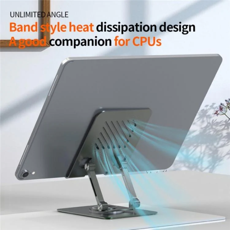 L8 2 in 1 360 Degree Rotating Foldable Desktop Phone Tablet Metal Cooling Holder - Image 9