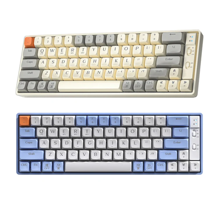 LANGTU GK65 65 Keys Wireless / Bluetooth / Wired Three Model Game Mechanical Keyboard, Cable Length: 1.5m(Sky Blue) - Image 2