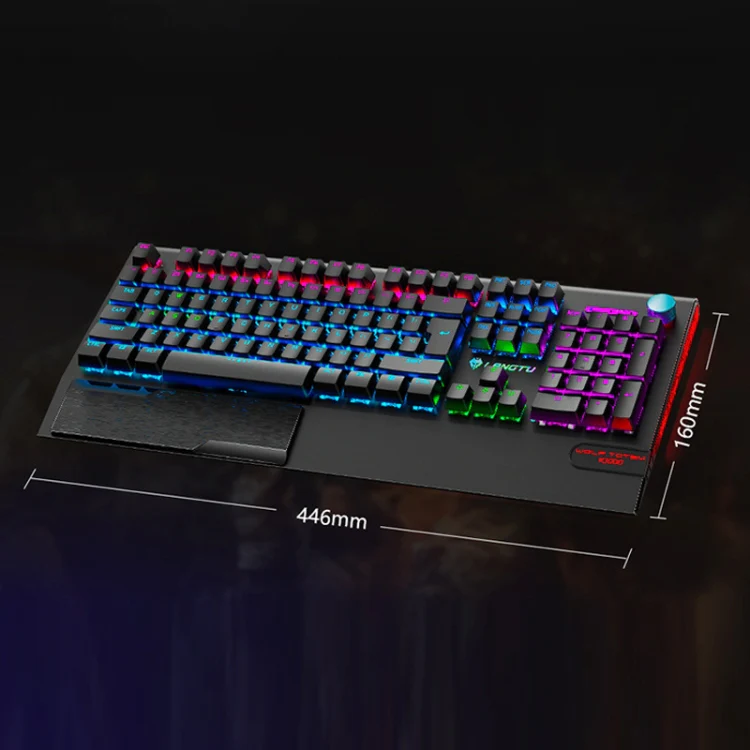 LANGTU K1000 104 Keys Game Luminous USB Handheld Wired Keyboard, Cable Length: 1.5m(Red Green Shaft) - Image 3