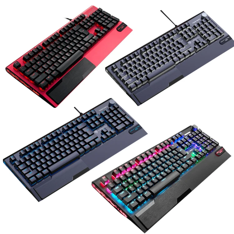 LANGTU K1000 104 Keys Wired Keyboard, Cable Length: 1.5m(Black Blue Green Shaft Ice Blue Light) - Image 2