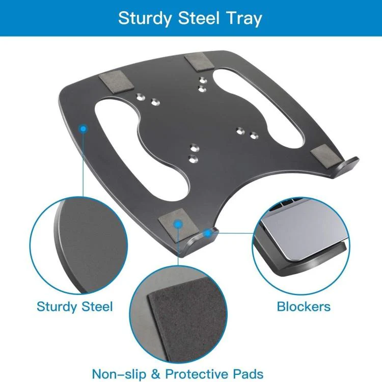 Laptop VESA Mount Tray Metal Adapter For 100x100mm Monitor Arm Universal Ventilated Holder For Notebook(Black) - Image 2