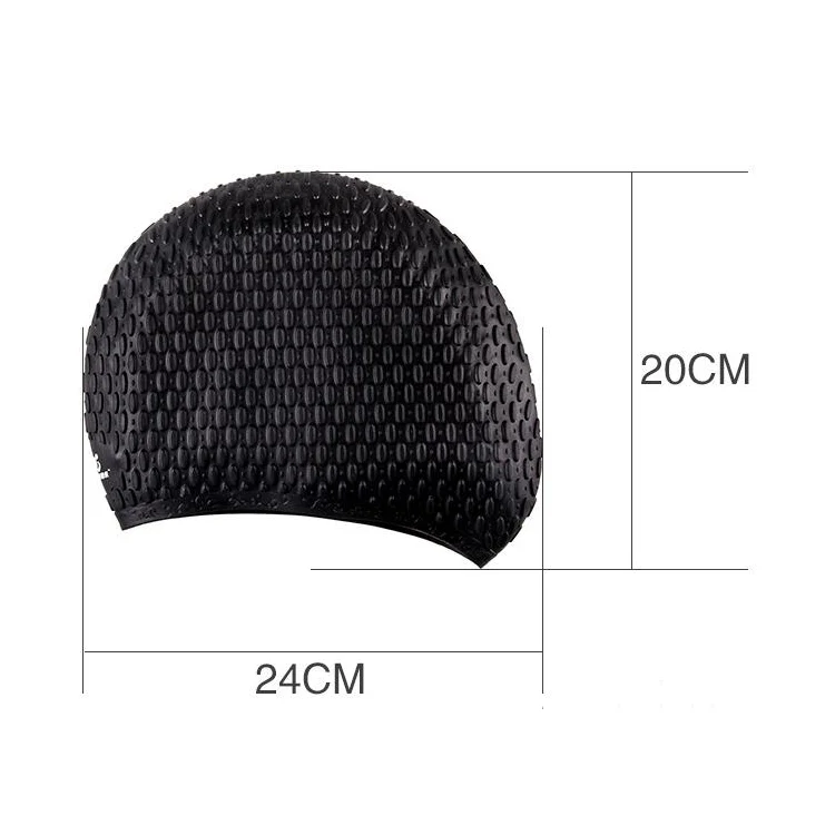 Larger Version Water Drop Shape Silicone Swimming Cap(Black) - Image 3