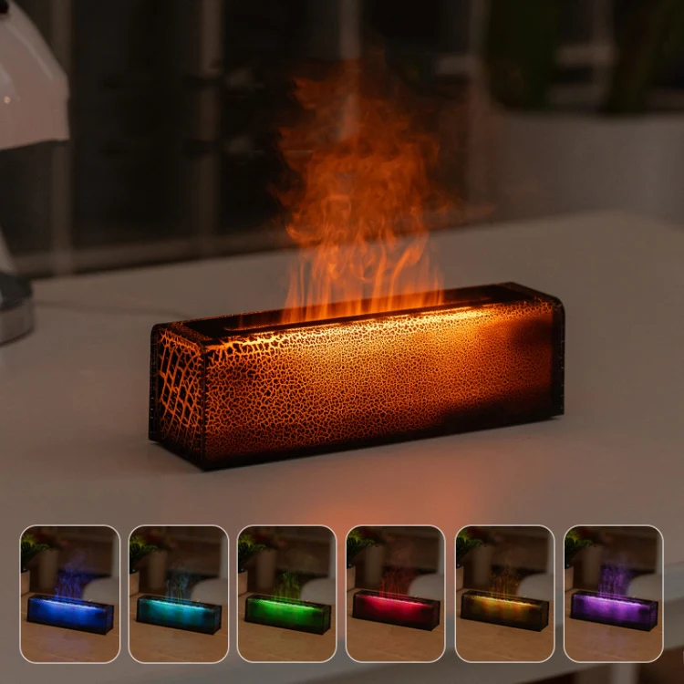 Lava Flame Aromatherapy Machine Air Atomizing Humidifier With Colorful Light, Model: DQ709 PRO Black - Image 2