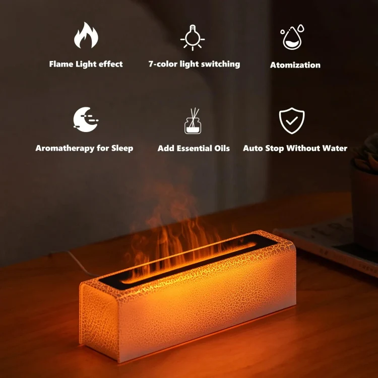 Lava Flame Aromatherapy Machine Air Atomizing Humidifier With Colorful Light, Model: DQ709 PRO Black - Image 3