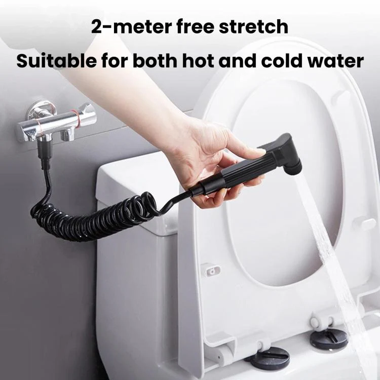 Lc040 High Pressure Toilet Sprayer For Bathroom Household Pressure-Enhanced Shower Head, Spec: Sprinkler+2m Water Pipe+Drilling Base - Image 3