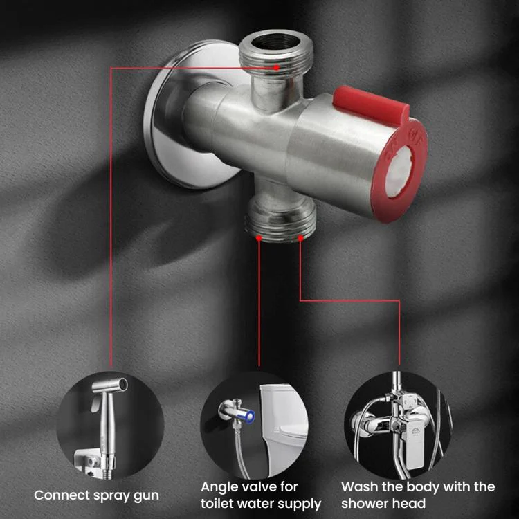 Lc040 High Pressure Toilet Sprayer For Bathroom Household Pressure-Enhanced Shower Head, Spec: Sprinkler+2m Water Pipe+Hole-free Base - Image 4