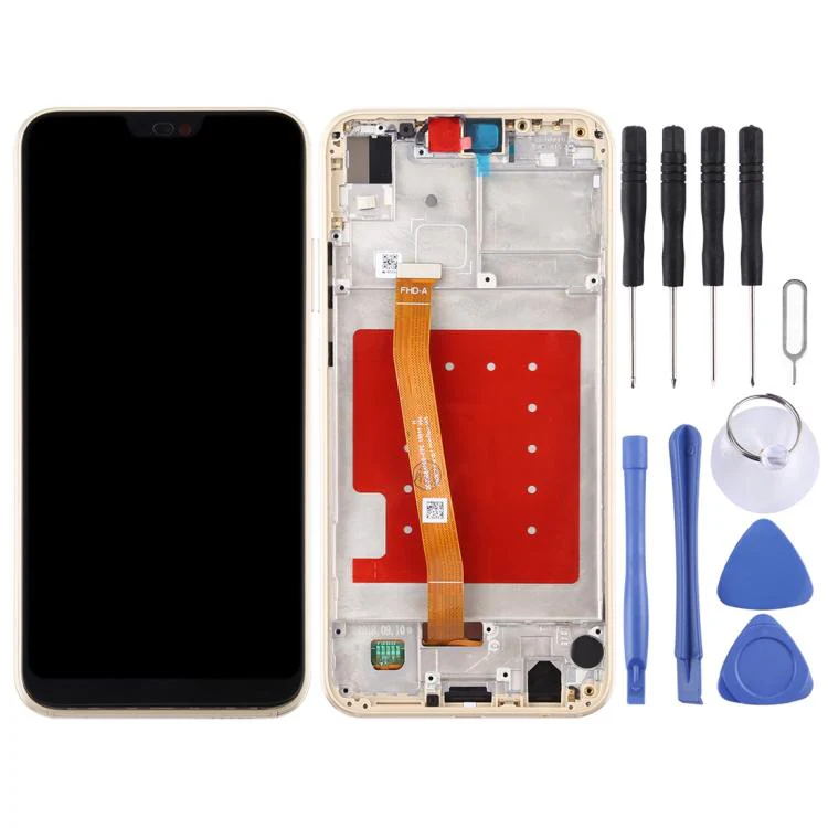 LCD Screen and Digitizer Full Assembly with Frame for Huawei P20 Lite / Nova 3e(Gold) - Image 2