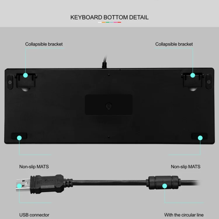 LEAVEN K550 87 Keys Green Shaft Gaming Athletic Office Notebook Punk Mechanical Keyboard, Cable Length: 1.8m(Pink) - Image 5