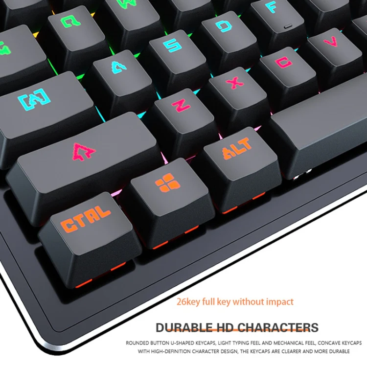 LEAVEN K880 104 Keys Gaming Green Axis Office Computer Wired Mechanical Keyboard, Cabel Length:1.6m(Black) - Image 5