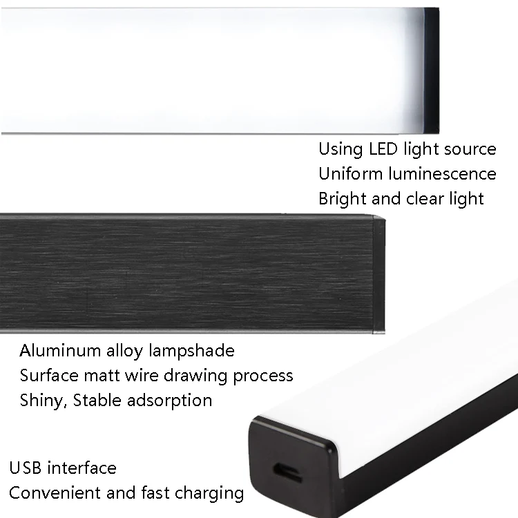 LED Human Body Induction Lamp Long Strip Charging Cabinet Lamp Strip, Size: 10cm(Silver and Warm Light) - Image 4
