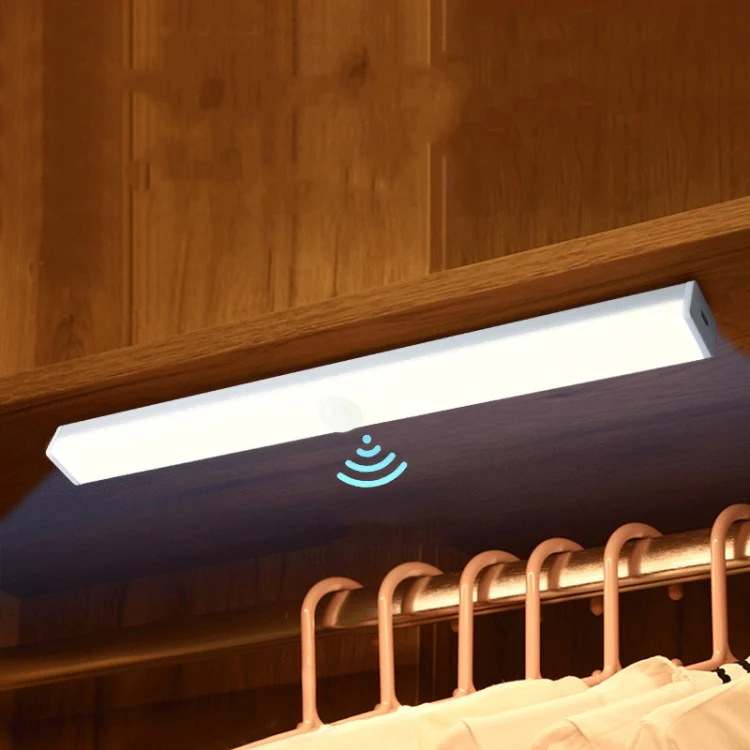 LED Human Body Induction Lamp Long Strip Charging Cabinet Lamp Strip, Size: 10cm(Silver and Warm Light) - Image 7