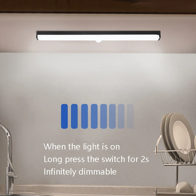 LED Human Body Induction Lamp Long Strip Charging Cabinet Lamp Strip, Size: 10cm(Silver and White Light) - Image 6