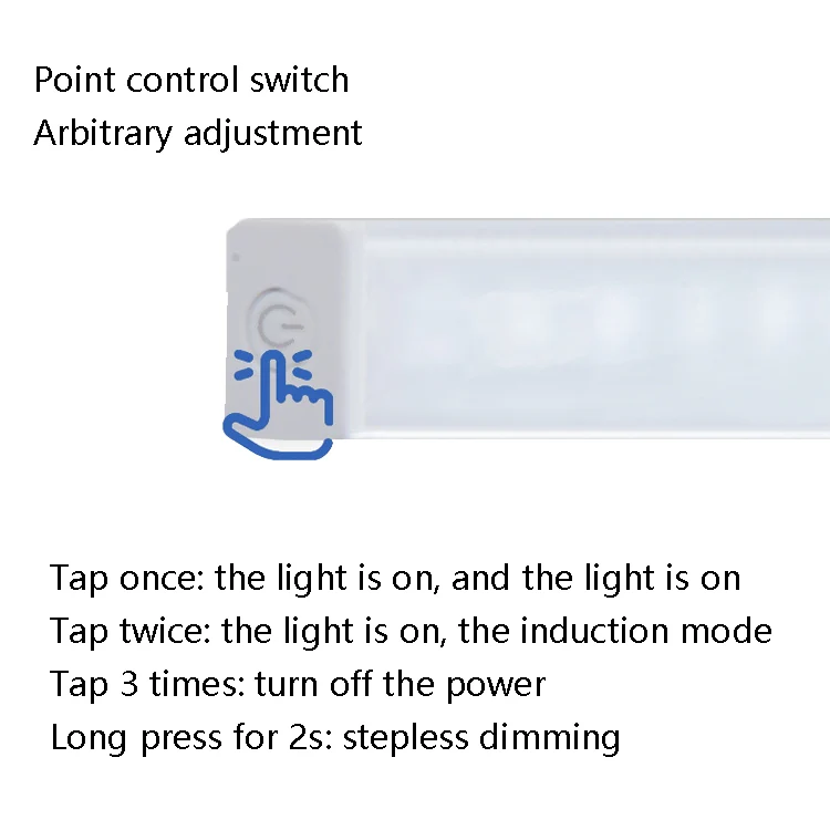 LED Human Body Induction Lamp Long Strip Charging Cabinet Lamp Strip, Size: 21cm(Silver and Warm Light) - Image 5