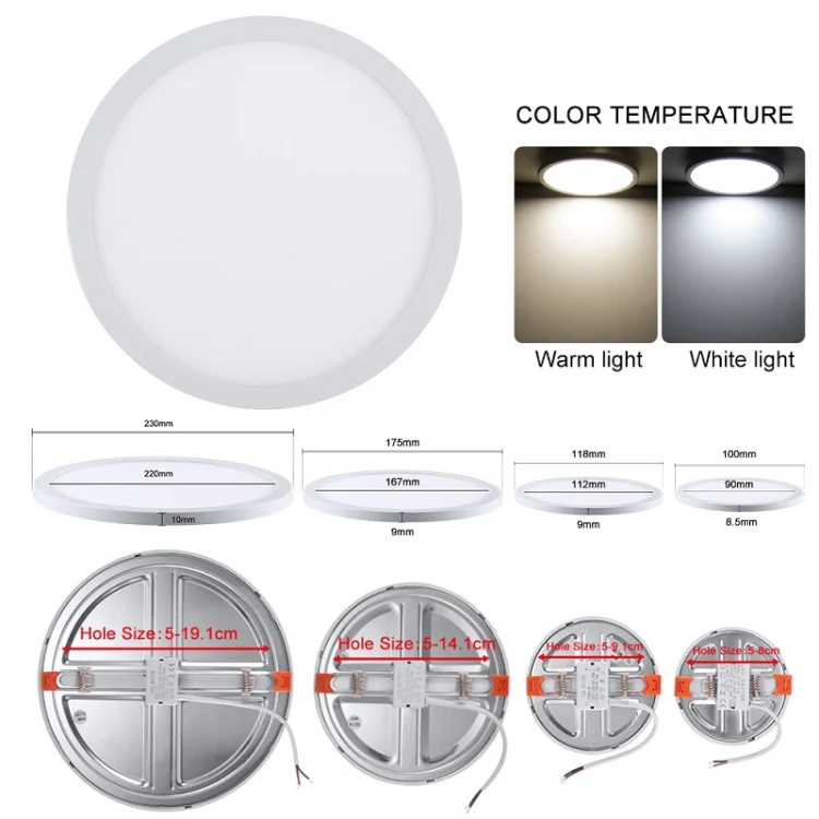 LED Round Ultra-thin Downlight Adjustable Recessed Panel Light, Power Source: 8W(Warm Light) - Image 2