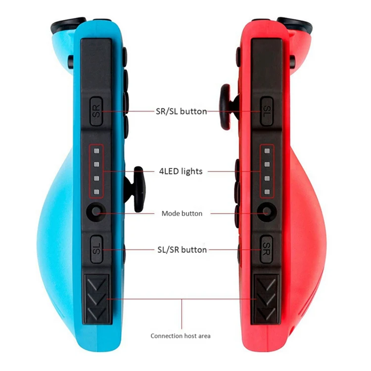 Left and Right Bluetooth Wireless Joypad Gamepad Game Controller for Switch(Blue + Red) - Image 8