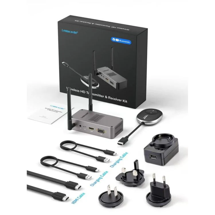 Lemorele Q5R18 USB One-Click Wireless HDMI-compatible Transmitter for Presentations, Plug: EU Plug - Image 8